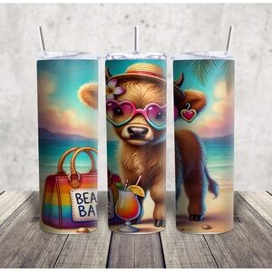 Colorful Beach Cow Tumbler